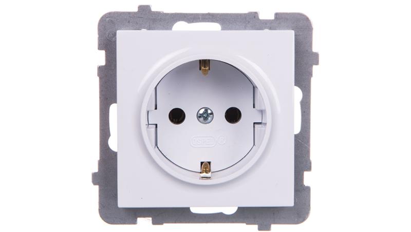 AS Gniazdo pojedyncze z/u Schuko białe GP-1GS/m/00-43265