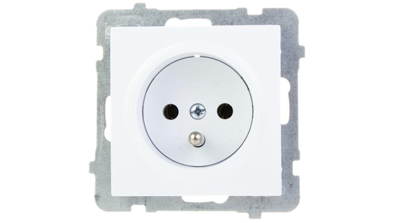AS Gniazdo pojedyncze z/u białe GP-1GZ/m/00-42744