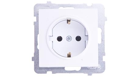 SONATA Gniazdo pojedyncze z/u Schuko białe GP-1RS/m/00-43485