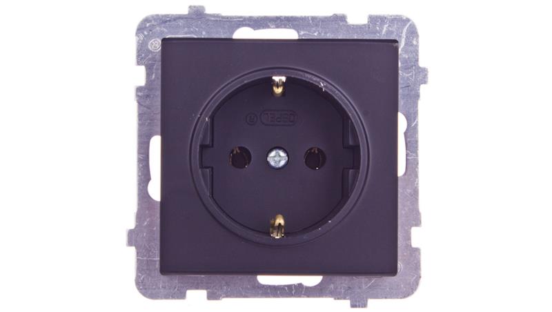 SONATA Gniazdo pojedyncze z/u Schuko czarny metalikGP-1RS/m/33-43272