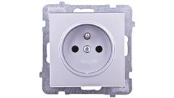 SONATA Gniazdo pojedyncze z/u srebro mat GP-1RZ/m/38-42922