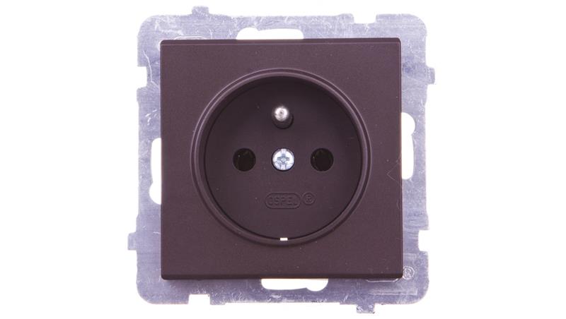 SONATA Gniazdo pojedyncze z/u czekoladowy metalik GP-1RZ/m/40-43108