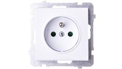 SONATA Gniazdo pojedyncze z/u z przesłonami białe GP-1RZP/m/00-43194