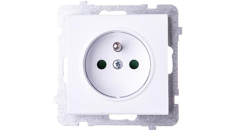 SONATA Gniazdo pojedyncze z/u z przesłonami białe GP-1RZP/m/00-43194