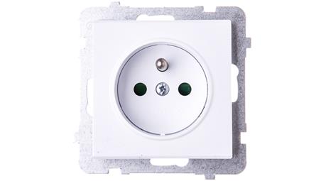 SONATA Gniazdo pojedyncze z/u z przesłonami białe GP-1RZP/m/00-43194