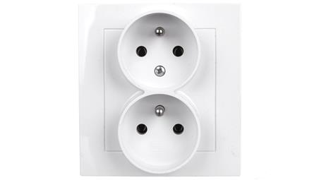 AS Gniazdo podwójne z/u z niezamiennością faz białe GP-2GC/00-43197