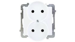 AS Gniazdo podwójne b/u białe GP-2GR/m/00-43037