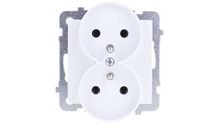 AS Gniazdo podwójne z/u białe GP-2GRZ/m/00-42740