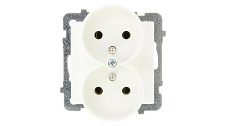 AS Gniazdo podwójne z/u ecru GP-2GRZ/m/27-42950