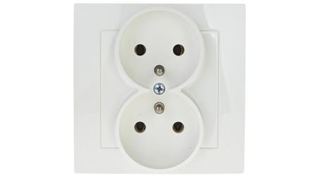 AS Gniazdo podwójne z/u ecru GP-2GZ/27-43043