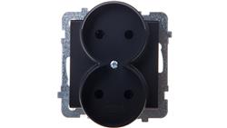 SONATA Gniazdo podwójne b/u czarny metalik GP-2RR/m/33-43113