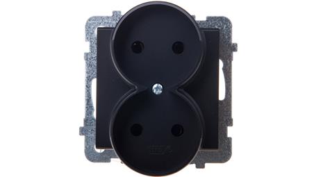 SONATA Gniazdo podwójne b/u czarny metalik GP-2RR/m/33-43113