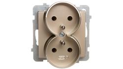 SONATA Gniazdo podwójne z/u szampański złoty GP-2RRZ/m/39-43151