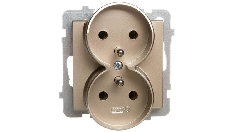 SONATA Gniazdo podwójne z/u szampański złoty GP-2RRZ/m/39-43151