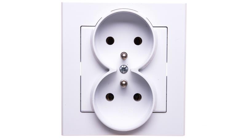 SONATA Gniazdo podwójne z/u białe GP-2RZ/00-42997