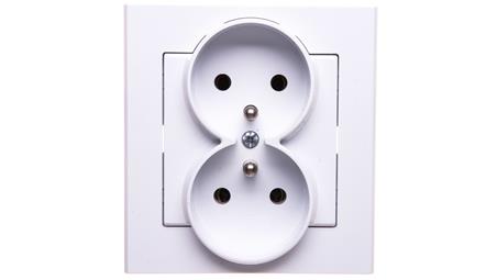 SONATA Gniazdo podwójne z/u białe GP-2RZ/00-42997