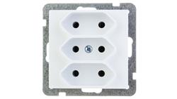 AS Gniazdo potrójne b/u 2.5A EURO białe GP-3G/m/00-43465