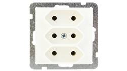 AS Gniazdo potrójne b/u 2.5A EURO ecru GP-3G/m/27-43466