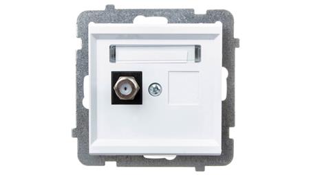 SONATA Gniazdo antenowe pojedyncze typu F białe GPA-1RF/m/00-69