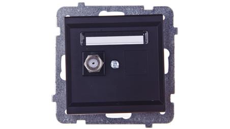 SONATA Gniazdo antenowe pojedyncze typu F czarny metalik GPA-1RF/m/33-23