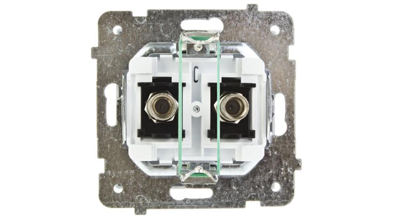 SONATA Gniazdo antenowe podwójne typu F białe GPA-2RF/m/00-112