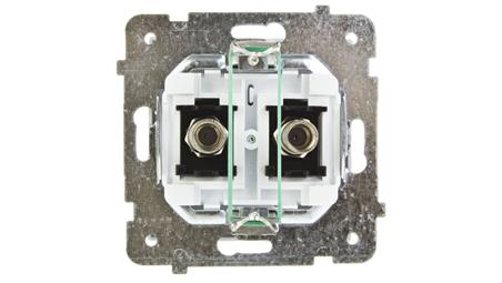 SONATA Gniazdo antenowe podwójne typu F białe GPA-2RF/m/00-112