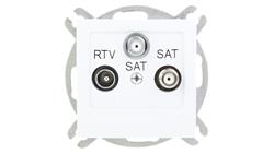 AS Gniazdo antenowe RTV-SAT-SAT białe GPA-G2S/m/00-392