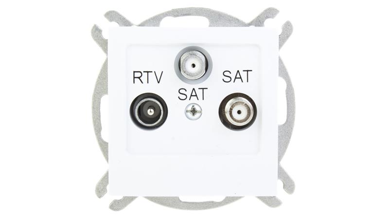 AS Gniazdo antenowe RTV-SAT-SAT białe GPA-G2S/m/00-392