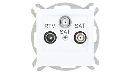 AS Gniazdo antenowe RTV-SAT-SAT białe GPA-G2S/m/00-392