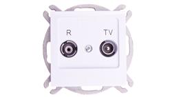 AS Gniazdo antenowe RTV końcowe 2,5-3dB białe GPA-GK/m/00-58