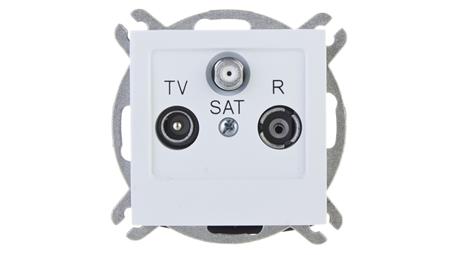 AS Gniazdo antenowe RTV-SAT końcowe białe GPA-GS/m/00-43