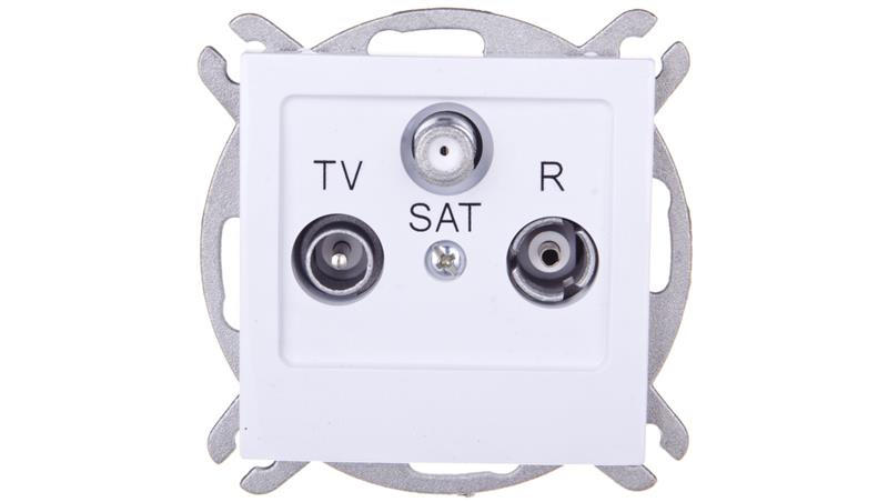 AS Gniazdo antenowe RTV-SAT przelotowe białe GPA-GSP/m/00-93