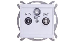 SONATA Gniazdo antenowe RTV-SAT-SAT białe GPA-R2S/m/00-180