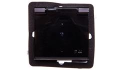 SONATA Gniazdo bryzgoszczelne z/u IP44 klapka przezroczysta czarny metalik GPH-1RZ/m/33/d-42819