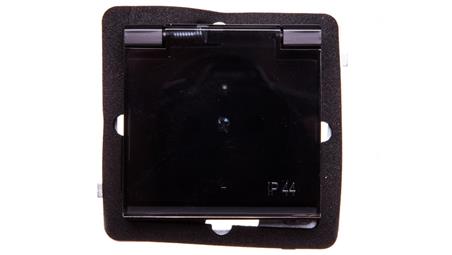 SONATA Gniazdo bryzgoszczelne z/u IP44 klapka przezroczysta czarny metalik GPH-1RZ/m/33/d-42819