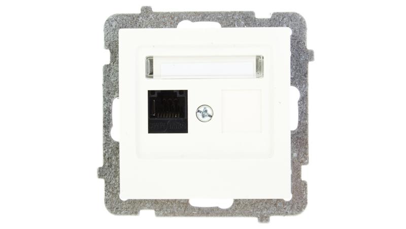 AS Gniazdo komputerowe pojedyncze RJ45 kat.5e MMC ecru GPK-1G/K/m/27-34032