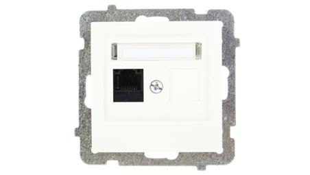 AS Gniazdo komputerowe pojedyncze RJ45 kat.5e MMC ecru GPK-1G/K/m/27-34032