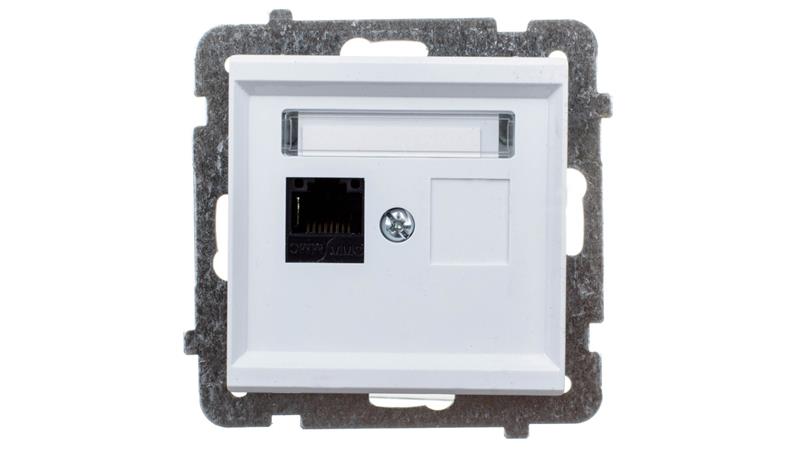 SONATA Gniazdo komputerowe pojedyncze RJ45 kat.5e białe KRONE GPK-1R/K/m/00-33948