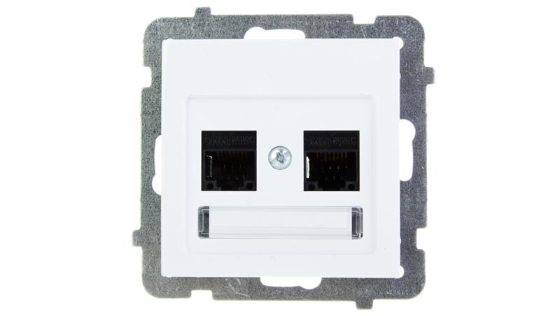 AS Gniazdo komputerowe podwójne RJ45 kat.5e MMC białe GPK-2G/K/m/00-33922