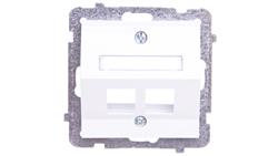 AS Obudowa gniazda komputerowego podwójnego skośna biała GPK-2GS/p/00-34055