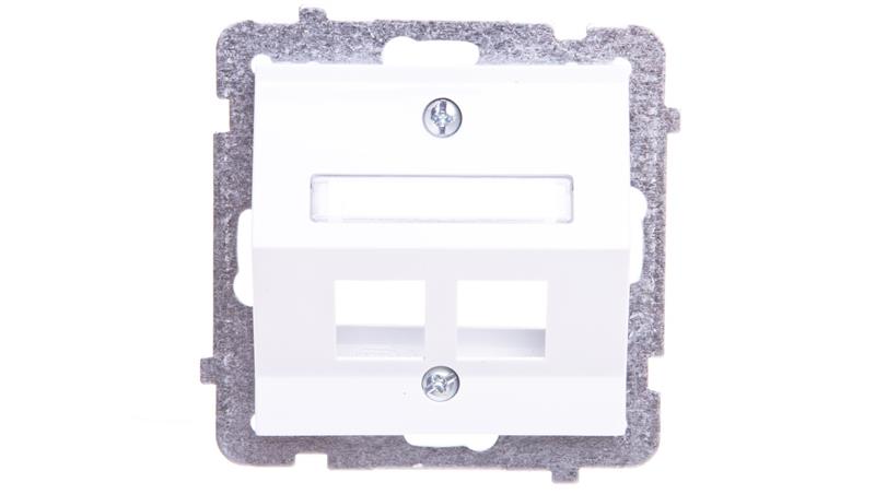 AS Obudowa gniazda komputerowego podwójnego skośna biała GPK-2GS/p/00-34055