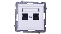 SONATA Gniazdo komputerowe podwójne 2xRJ45 kat.5e białe KRONE GPK-2R/K/m/00-33987