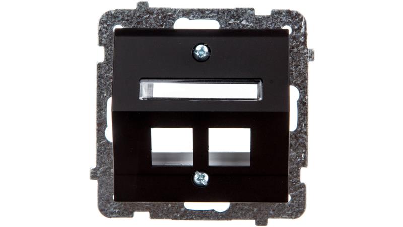 SONATA Obudowa gniazda komputerowego podwójnego czarny metalik bez gniazd GPK-2RS/p/33-34103