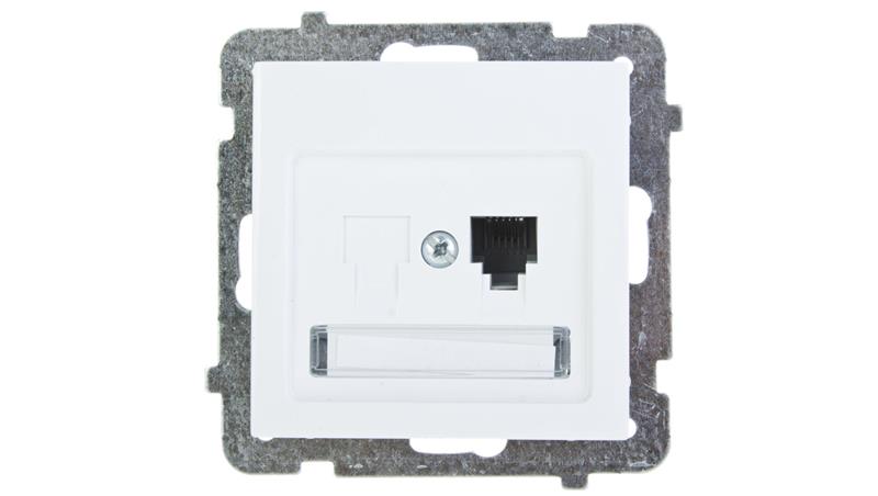 AS Gniazdo telefoniczne pojedyncze RJ11 białe GPT-1G/m/00-34005