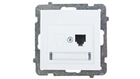 AS Gniazdo telefoniczne pojedyncze RJ11 białe GPT-1G/m/00-34005
