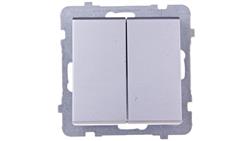 SONATA Łącznik schodowy podwójny srebro mat ŁP-10R/m/38-39911