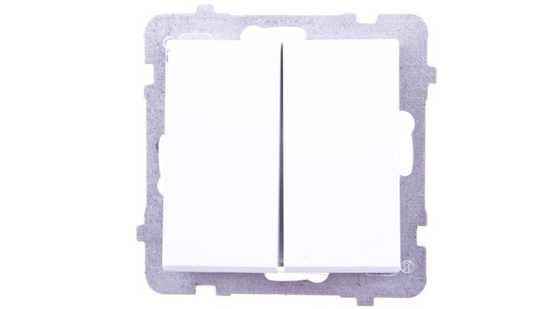 SONATA Przycisk podwójny zwierny biały ŁP-17R/m/00-32232