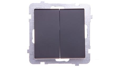 SONATA Przycisk podwójny zwierny czarny metalik ŁP-17R/m/33-32238