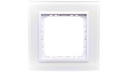 SONATA Ramka pojedyncza białe szkło / biała R-1RGC/31/00-36470