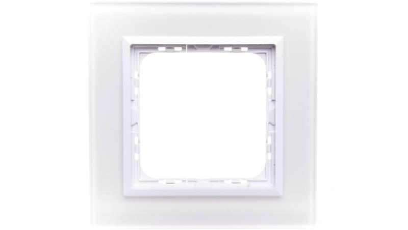 SONATA Ramka pojedyncza białe szkło / biała R-1RGC/31/00-36470